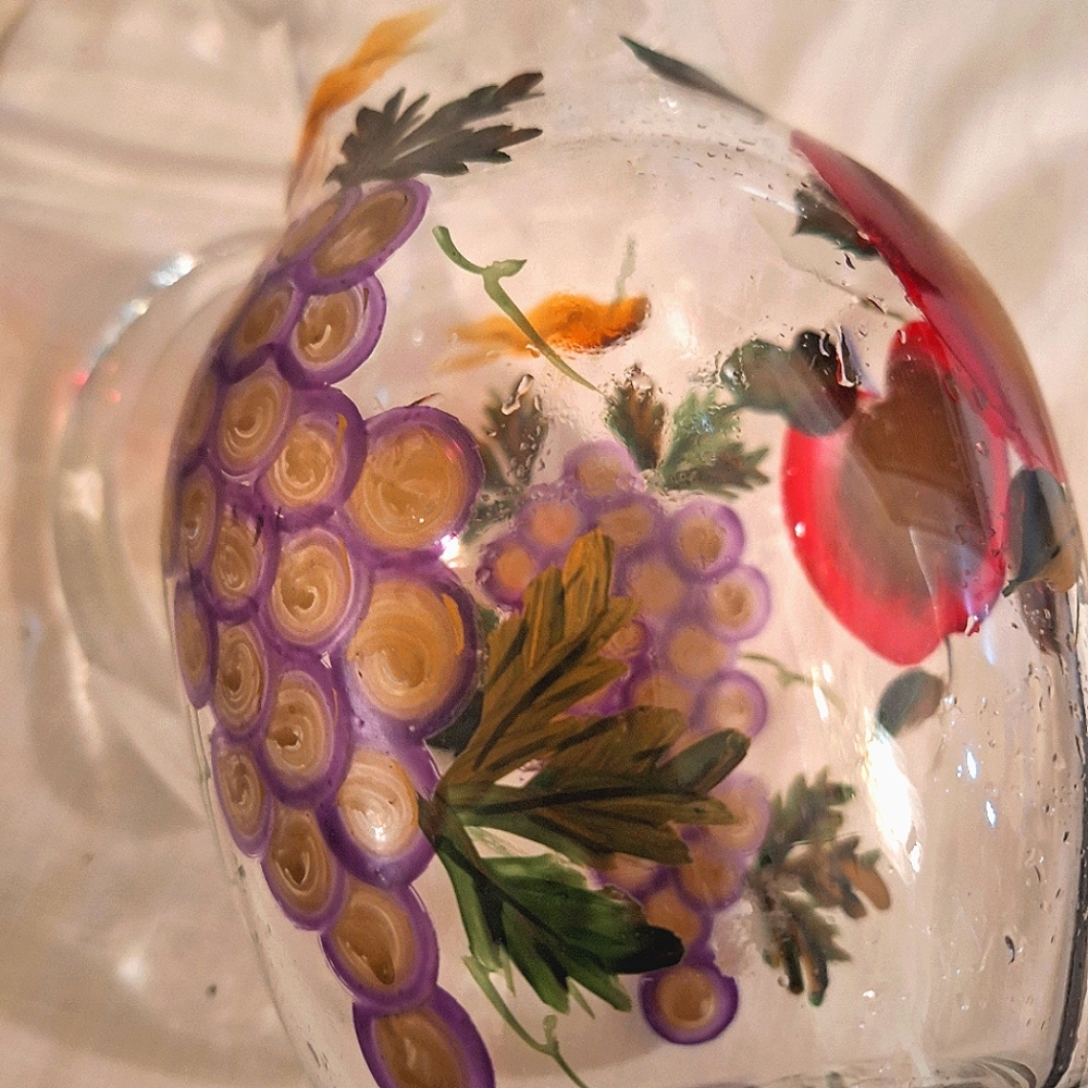 CG Glass Hand Painted Pitcher